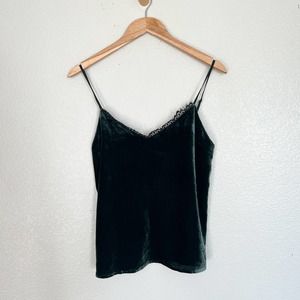 L'agence Green Velvet Jane Tank Top Lace XS